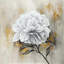 Reproduction matelassée avec pivoine blanche | Décoration florale de salon