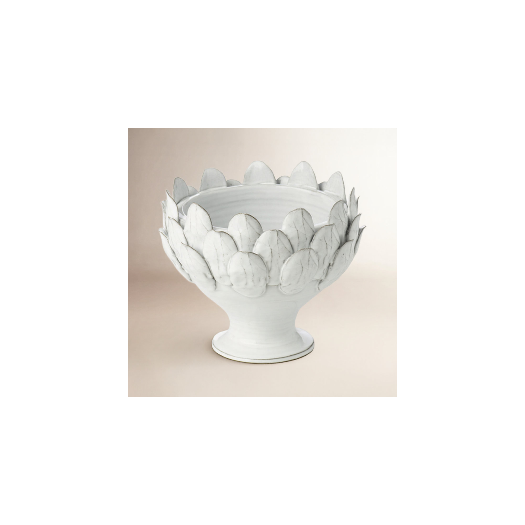Gathered Garden Ceramic Statue Planter, White, 10" H x 12" W x 12" D