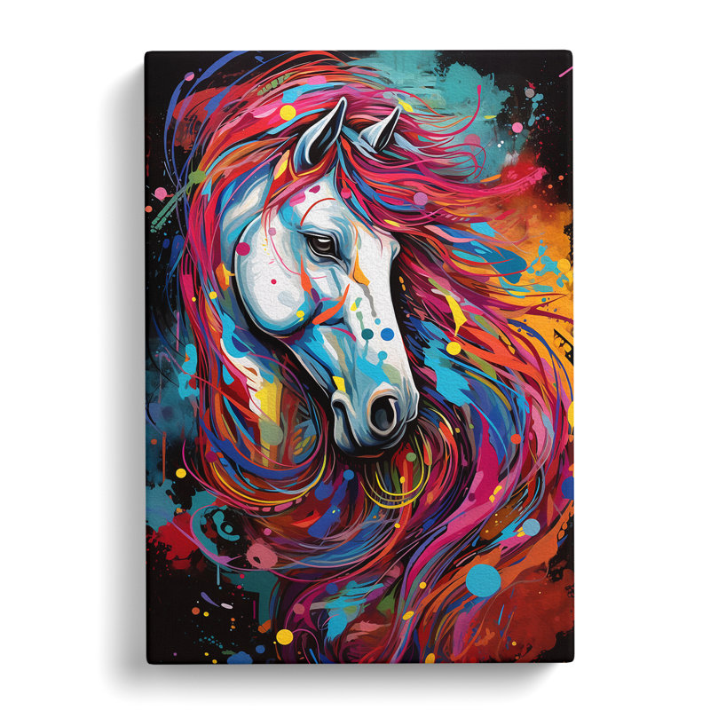 Pony Abstract No.2 - Wrapped Canvas Print, 76cm H x 50cm W x 3cm D