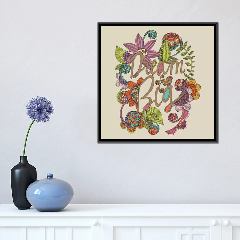 «Dream Big», impression sur toile tendue, H 18 po x l 18 po x P 1,5 po, Toile avec cadre noir