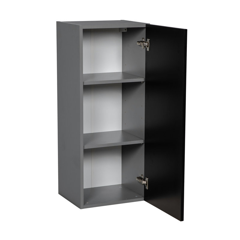 Armoire murale ouverte en panneau de particules l 21 po x P 12 po x H WALLKITCHENS , H 36 po x l 21 po, Noir mat