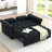 Adjustable Back Bed With Pull-out. Black Flannel Upholstery. Solid + Manufactured Wood Frame. Versatile For Daily Use. Easy Assembly. 2 Configuration Various Needs. To Put Together.-1573803676