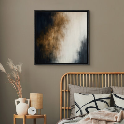 Reproduction de paysage abstrait encadrée sur toile murale pour décor de salon