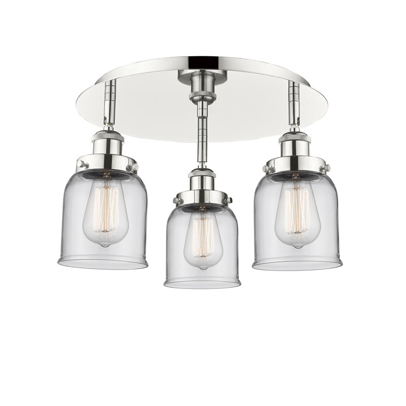 Plafonnier Bell, Transparent, Nickel poli