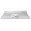 Plateau de meuble-lavabo de salle de bain 43 po x 22 po - Pierre de marbre blanc à proximité avec lavabo sous-comptoir en céramique rectangulaire et robinet à dosseret