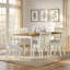 Deral Farmhouse Rectangular Solid Wood Dining Table, Brown/White-129743215