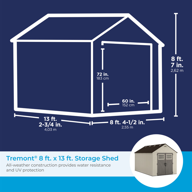 Suncast Tremont Shed 8x13, No