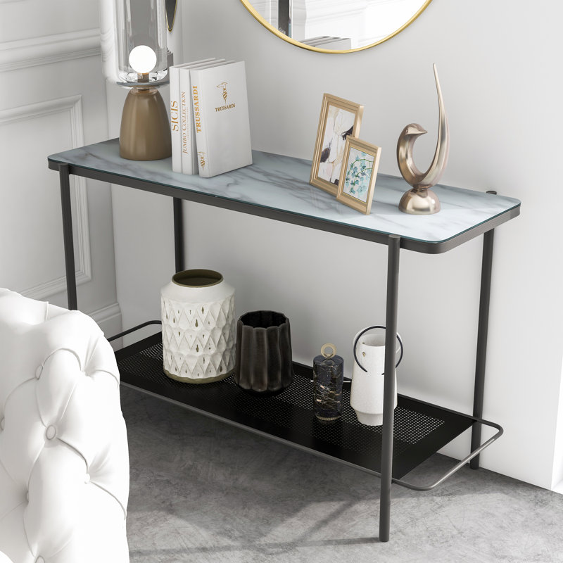 47.88'' Glass Top Console Table