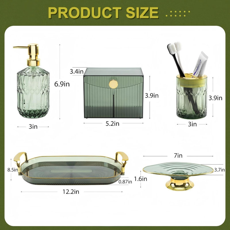 Resin Bathroom Accessory Set Bathroom Tray Tumbler