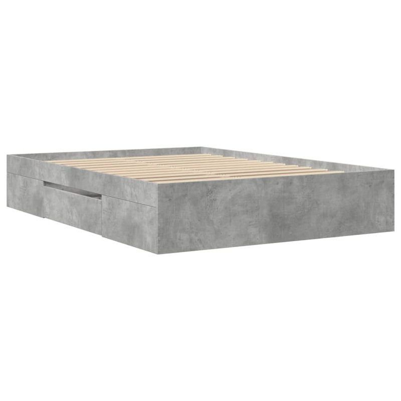 Storage Bed, Concrete Grey, European Double (140 x 200 cm)