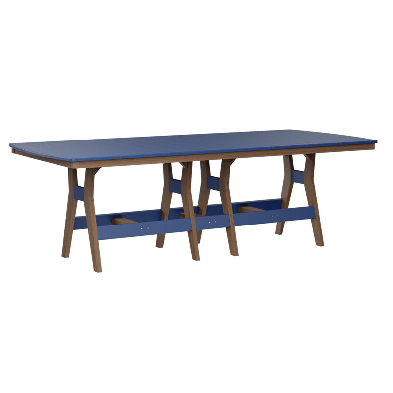 Table rectangulaire à hauteur de comptoir 96 po Berlin Gardens Harbor, Acajou antique, Bleu pacifique