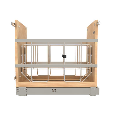 Rangement coulissant en bois pour cuisson avec fermeture en douceur