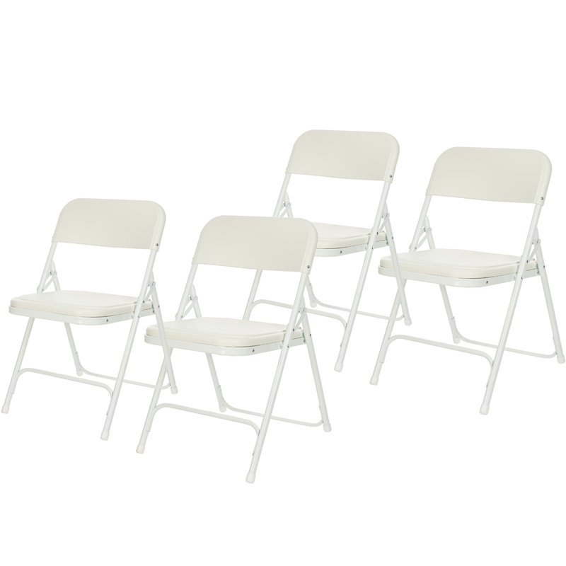 Lucille Plastic Stackable Folding Chair , White