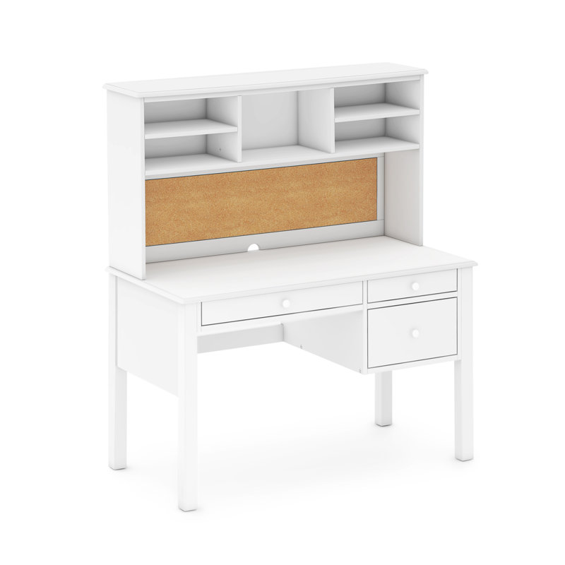 Madison Kids' Desk With Hutch And Chair - Children's Wooden Study Table With Cubbies And Drawers