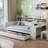 Wooden Twin Daybed With Storage Compartments & Work Desk, White Multi Study Antique Touch-1803146231