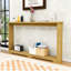 Table d'appoint moderne en bois avec motif ondulé - table de couloir étroite-1726672139