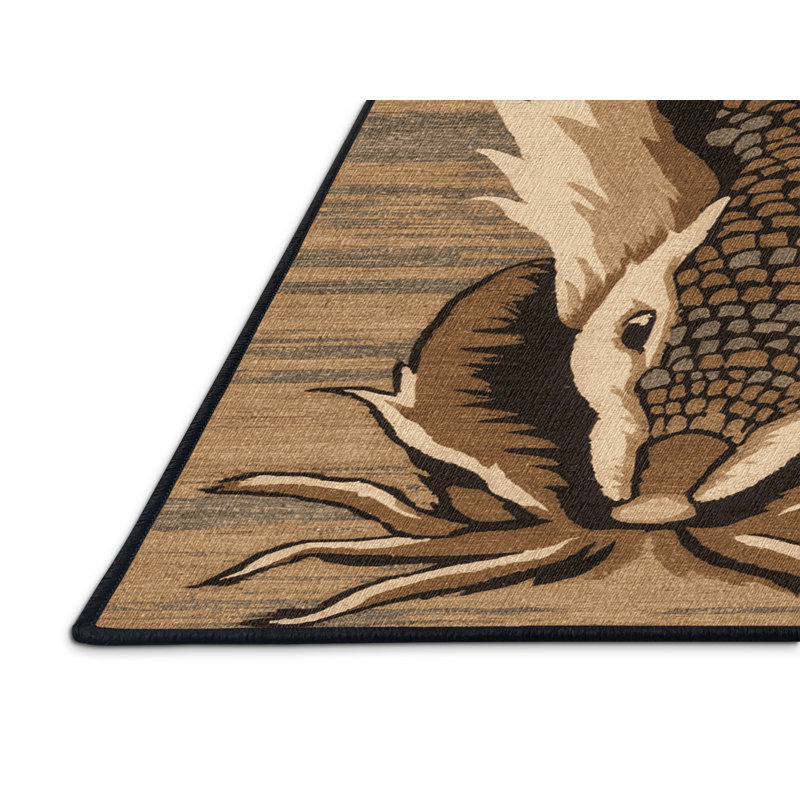  Tapis lavable avec motif de pangolins, Carré 7 pi