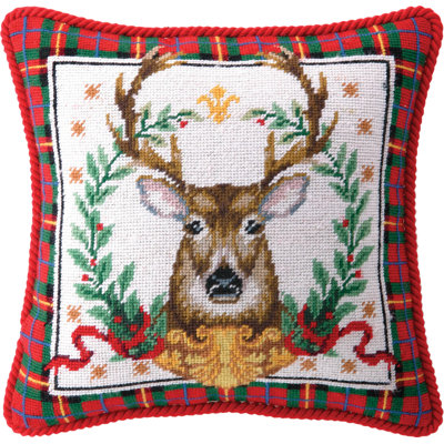 Coussin décoratif en laine Christmas Deer