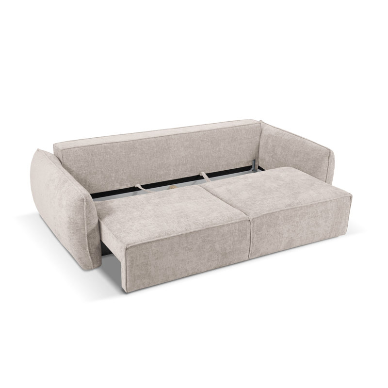 Bernovich 3 Seater Chenille Sofa Bed, Light Grey