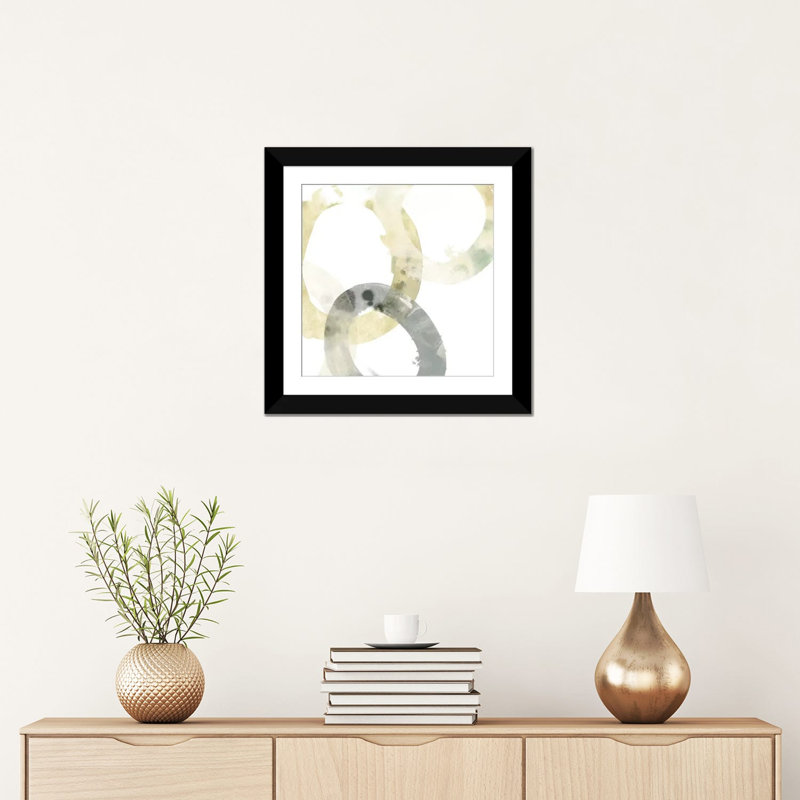 « neutral halo i », impression sur toile, H 24 po x l 24 po x P 1 po, Papier avec cadre noir, Blanc