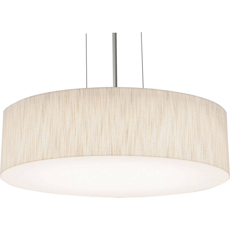 Luminaire suspendu à tambour simple 1 lumière Kley, Jute, 4,75" H x 12,25" lx 12,25" D, 18 W