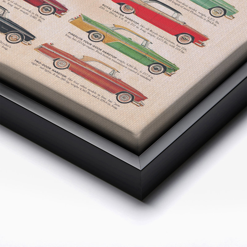 American Car Catalog, Black Framed, Canvas, 18"H x 24"W