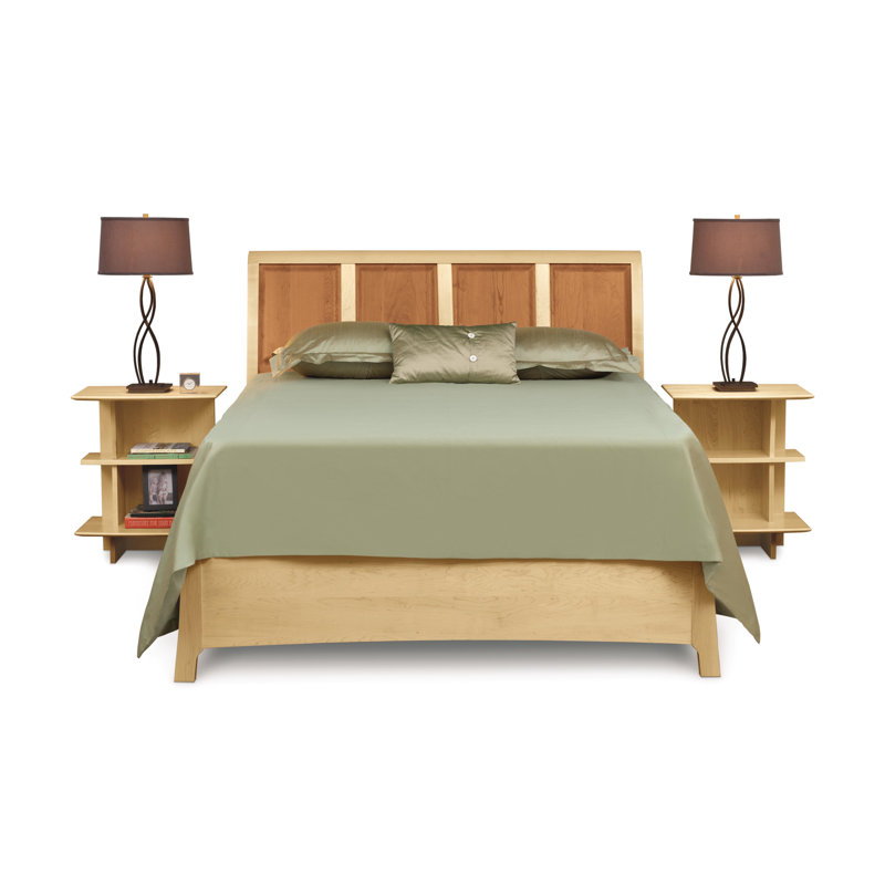 Sarah Solid Wood Bed, Full, Cherry / Maple