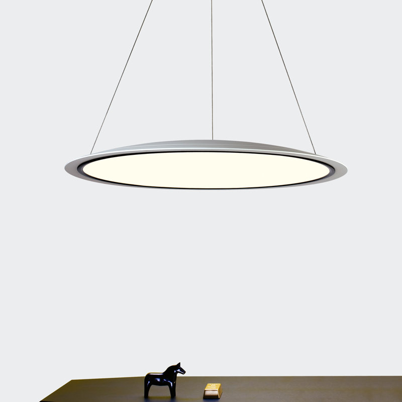Luminaire suspendu géométrique à 1 lumière unique à DEL Ahto, 35.12" W x 35.12" D