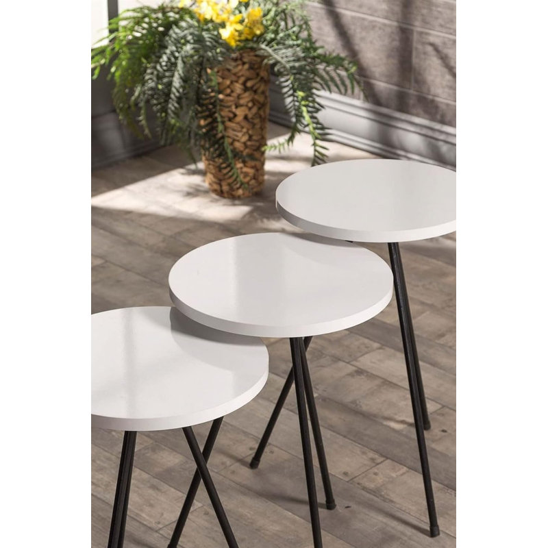 Natalie Living Room Table Set, White