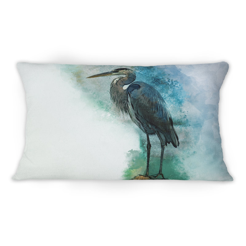 Coussin Contemplating Heron By The Waterside - Farmhouse