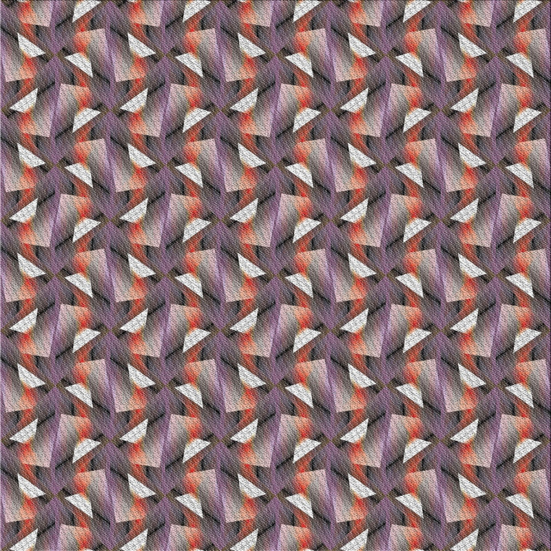 Tapis brun / orange Power Loom, Carré 6 pi