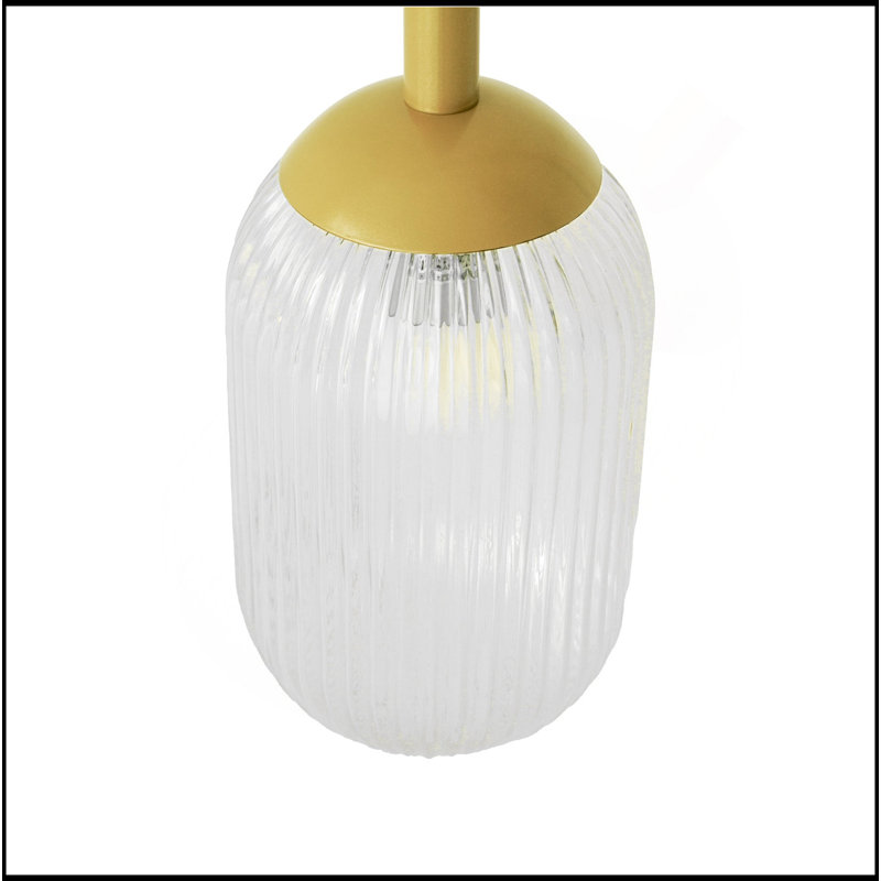 Luminaire suspendu - doré et transparent 110-120V 1PC