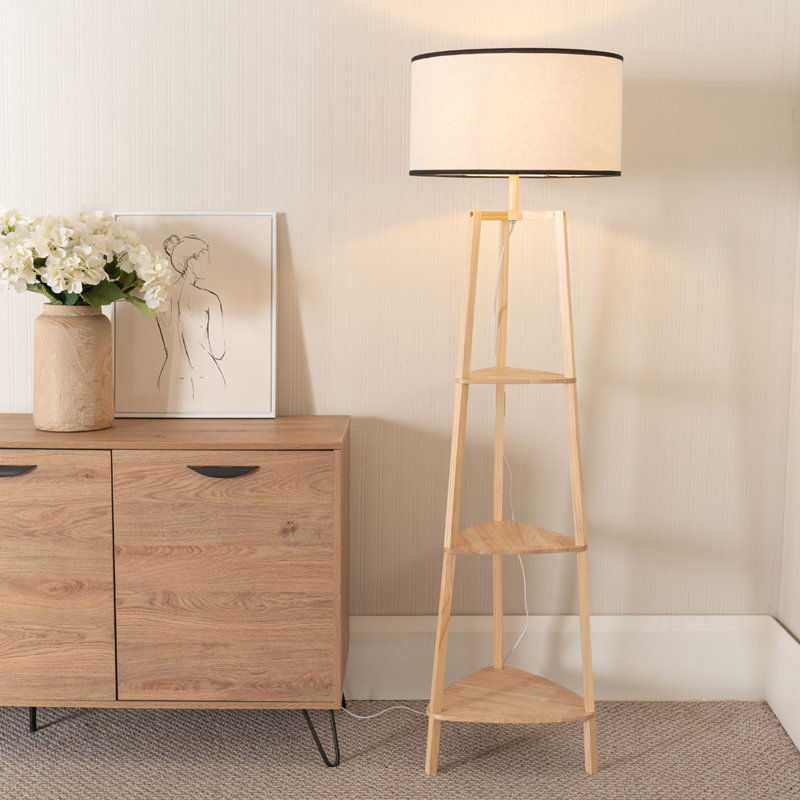 HIRU With EVA 156 Floor Lamp, Natural, Yes, Natural/Black