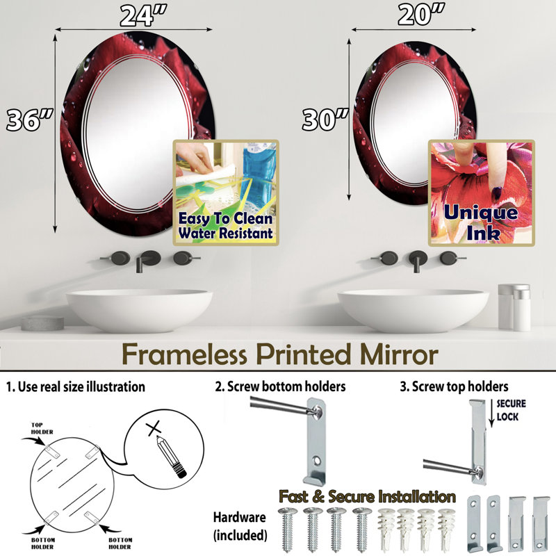 Miroir mural Rossan, 36 po x 24 po
