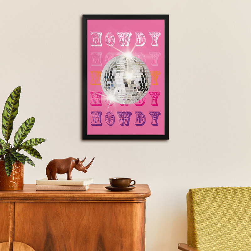 Howdy Disco Ball - reproduction d'art murale - affiche de galerie, H 24 po x l 16 po