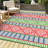 Reversible Waterproof Outdoor Rug for RV, Camping & Patio – Durable Plastic Straw Mat, UV Resistant, Lightweight, Easy Clean, With Carry Bag & Stakes (Green/Blue/Rose Red/Beige, 9x12ft, US Spec)-1757757077-1757757072