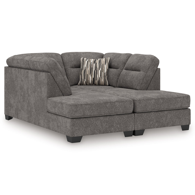 Chaise longue 2 pièces Cragin, Gris