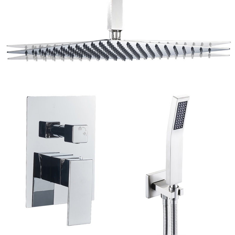 Dual Function Complete Shower System with Rough in-Valve, Chrome