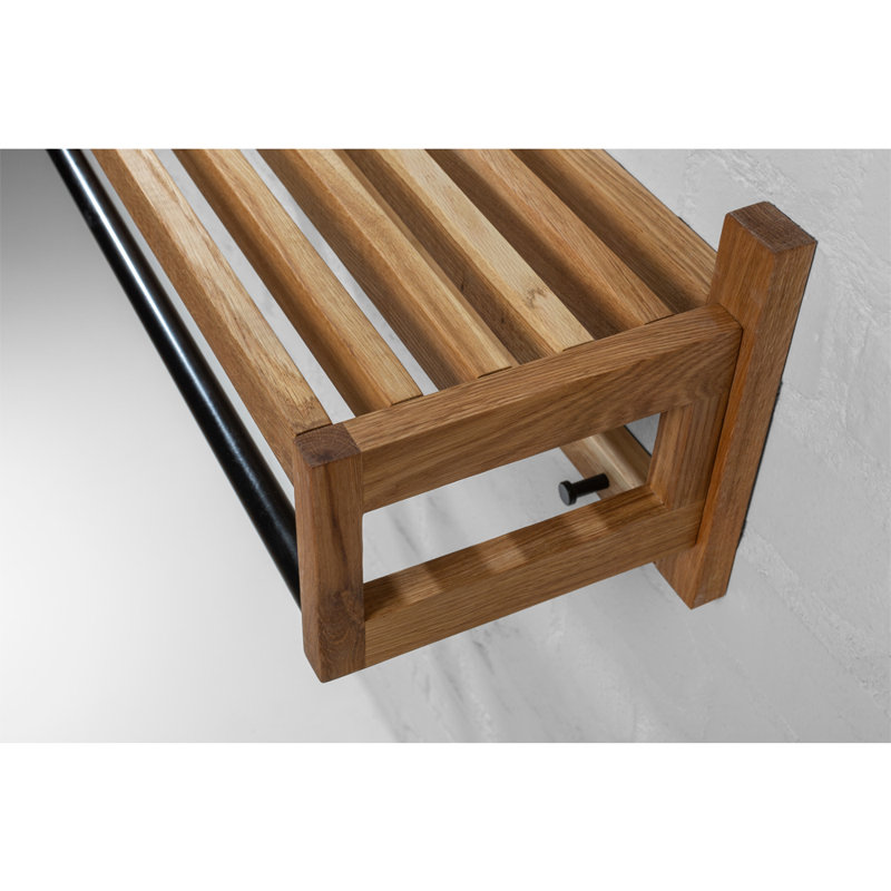Portemanteaux mural en bois massif Brumback
