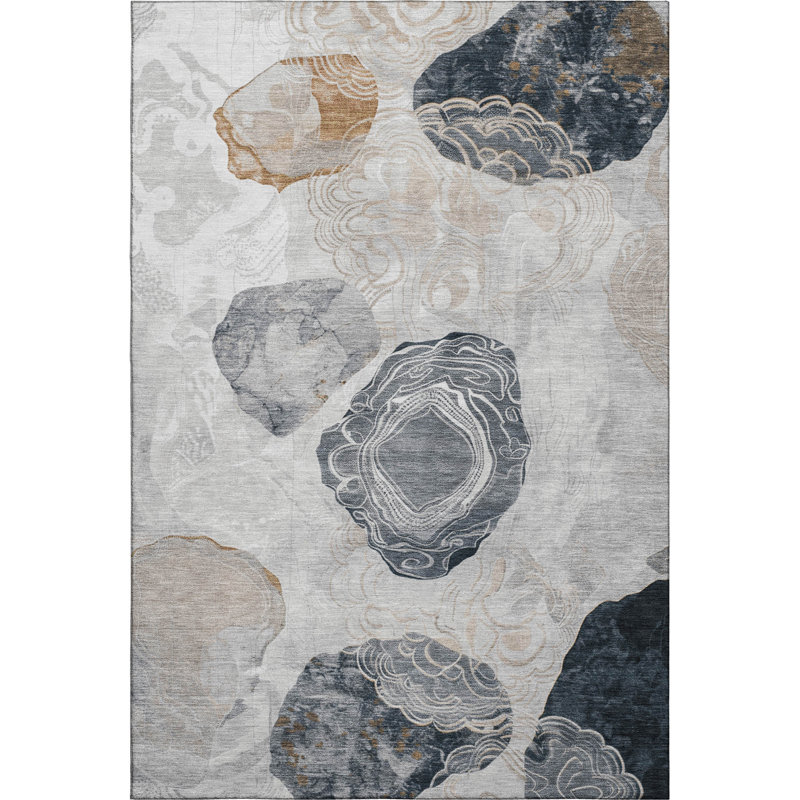 Premium Machine Washable Mehara AMF1686 Geometric Rug, Rectangle 10' x 14'
