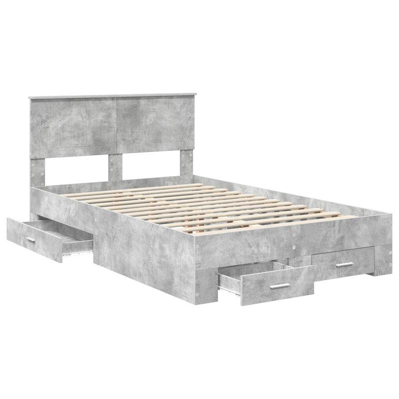 Bed Frame, 120 x 200cm, Concrete Grey