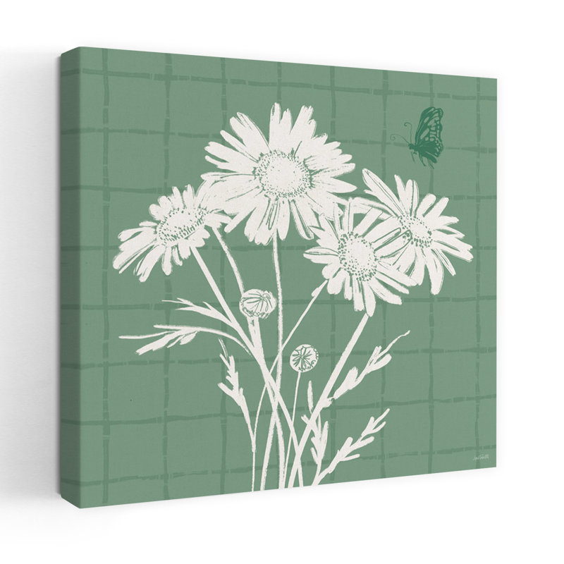 Spring Delight V Abstract Butterfly Daisy, H 36 po x l 36 po