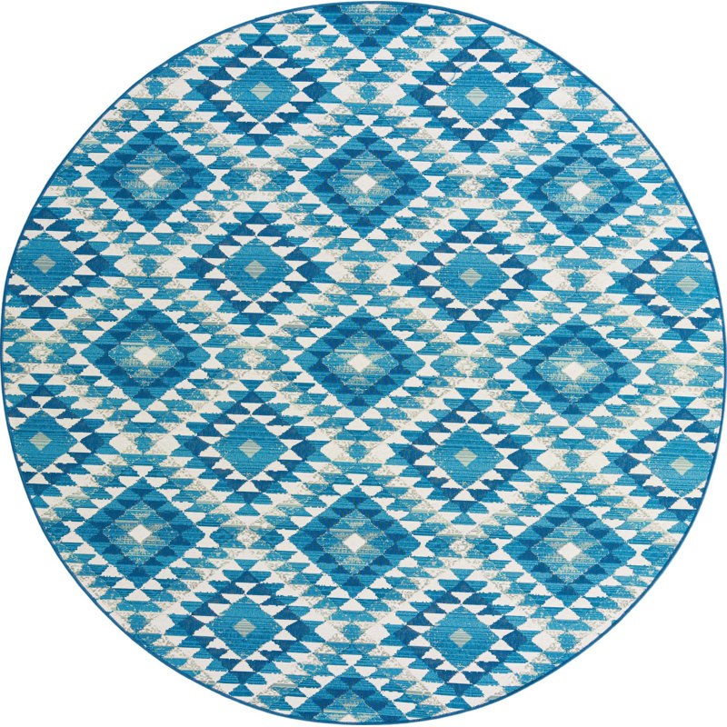 Outdoor Concord Area Rug Sky Color, Round 7'10"