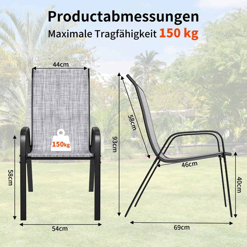 Patio Dining Armchair, Gray