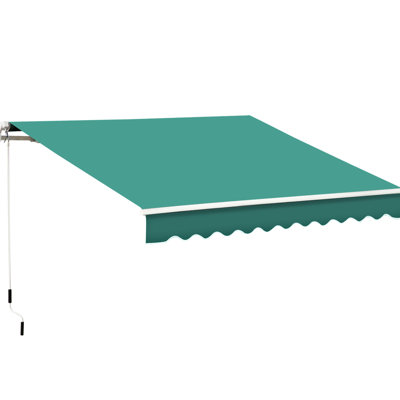 13' X 8' Retractable Awning - & Water For Deck, Yard Water-, , Hand Crank Operated