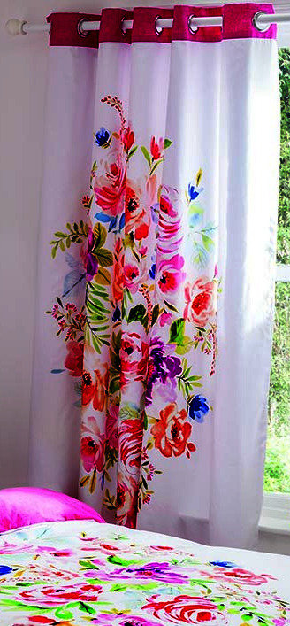 Floral Bright Single Curtain Panel