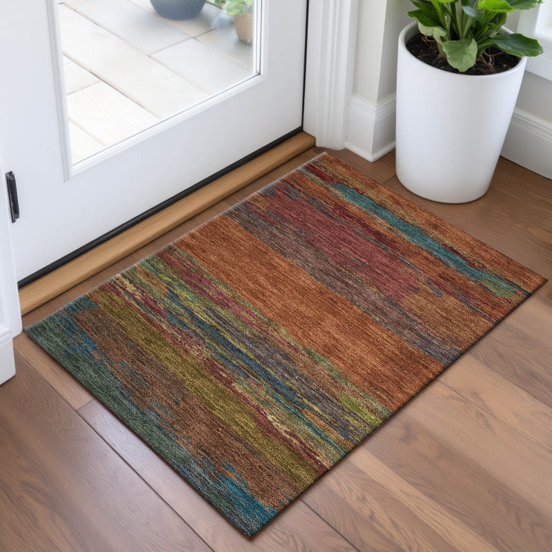 Premium Machine Washable Alijah AMF1280 Modern Rug, Rectangle 1'8" x 2'6"