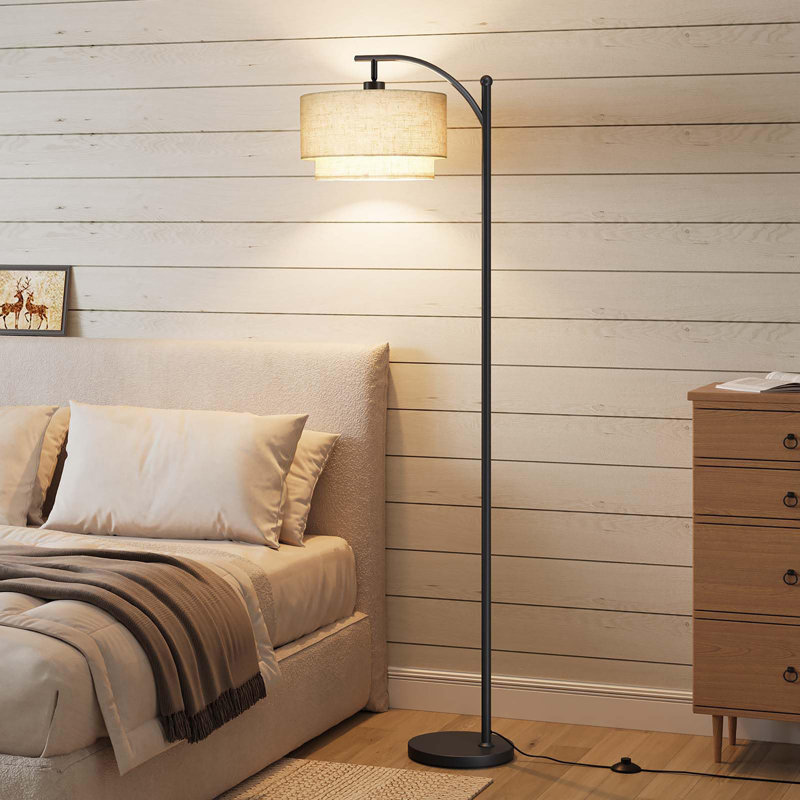 Lampe sur pied à arc 3 températures, Noir