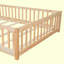 Lit plateforme au sol avec garde-corps et porte-805319143-811018463