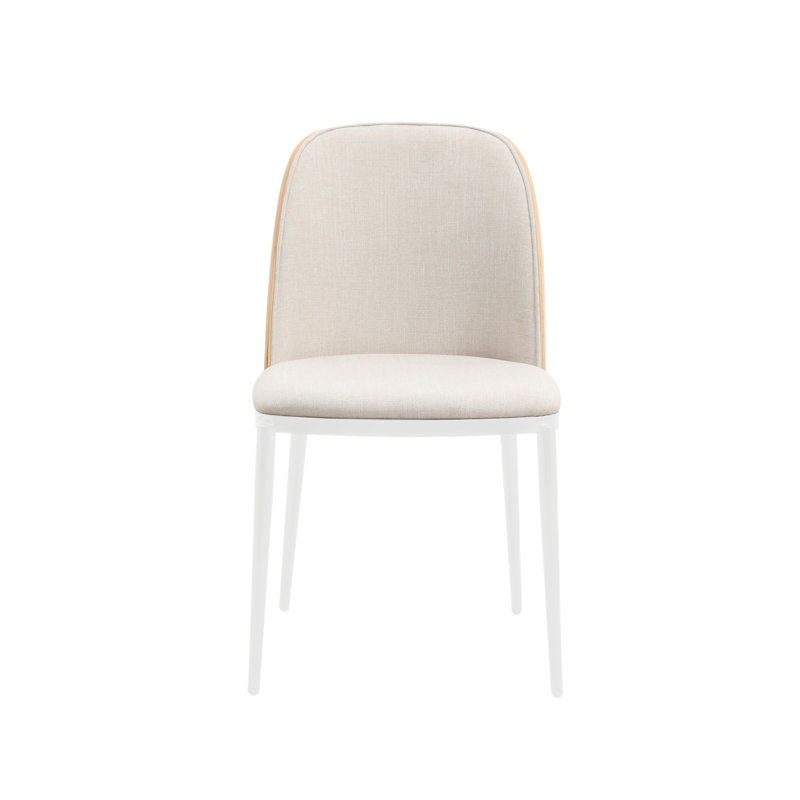 Kelce Full Back Side Chair, Bois naturel / beige, Ensemble de 2